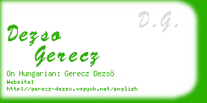 dezso gerecz business card